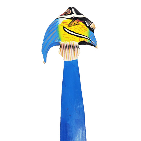 VTG Colorful Figural Tropical Fish Wooden Letter Opener Painted 8" Advertising - Picture 4 of 4